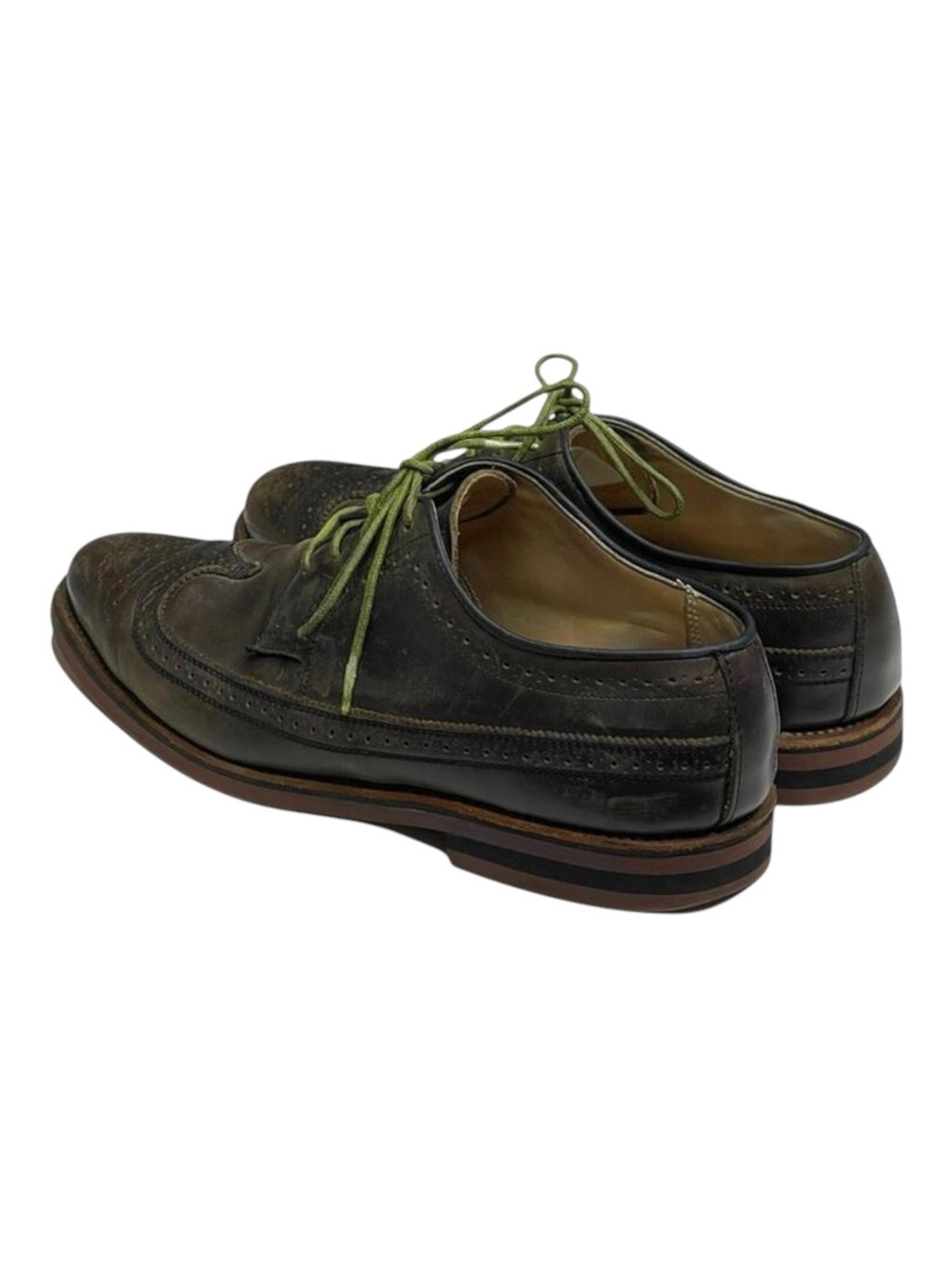 Scoop NYC x Walk Over 𖤐 Oxford Brogues Wingtips 𖤐 Olive Green 𖤐 9.5 𖤐 GQ Mag - Picture 5 of 16